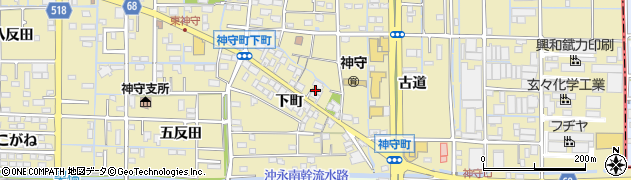 愛知県津島市神守町下町87周辺の地図