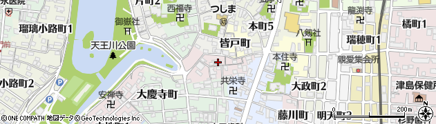 愛知県津島市薬師町14周辺の地図
