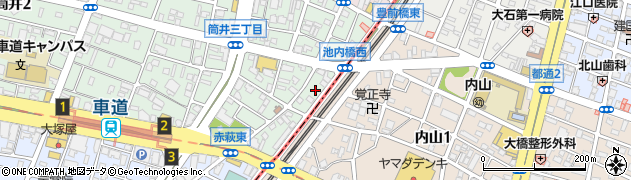 愛知県名古屋市東区筒井3丁目16周辺の地図