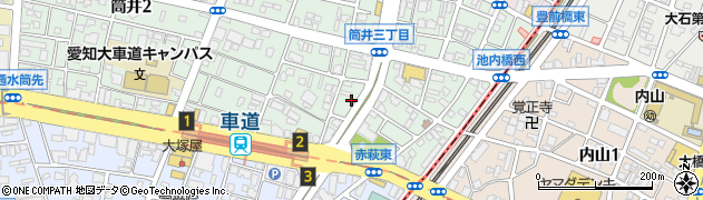 愛知県名古屋市東区筒井3丁目29周辺の地図