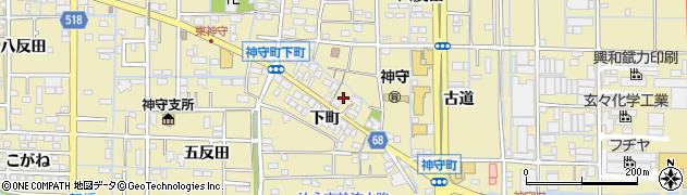 愛知県津島市神守町下町90周辺の地図