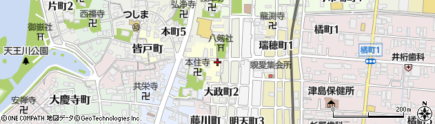 愛知県津島市中野町18周辺の地図