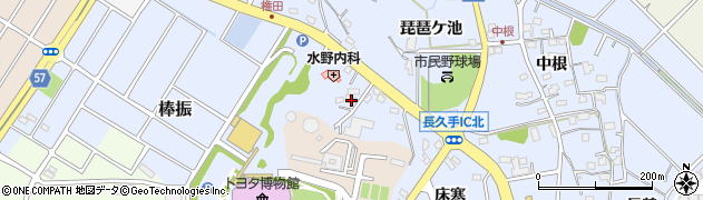 愛知県長久手市岩作琵琶ケ池48周辺の地図