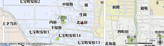 愛知県あま市七宝町安松（北辻田）周辺の地図