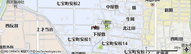 愛知県あま市七宝町安松（内崩）周辺の地図