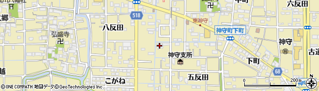 愛知県津島市神守町（中田面）周辺の地図