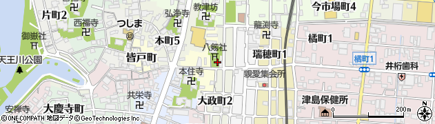 愛知県津島市中野町8周辺の地図