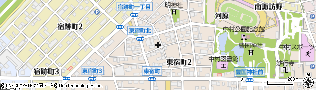 愛知県名古屋市中村区東宿町周辺の地図