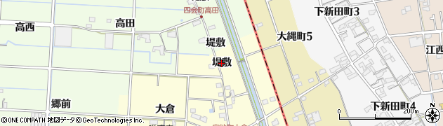 愛知県愛西市宮地町（堤敷）周辺の地図