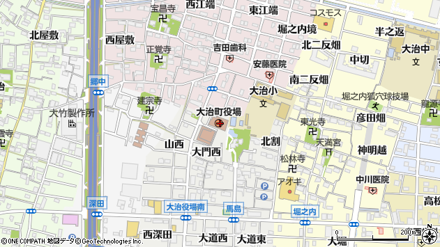 〒490-1100 愛知県海部郡大治町（以下に掲載がない場合）の地図