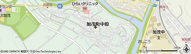 岡山県津山市加茂町中原周辺の地図