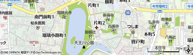 愛知県津島市片町周辺の地図