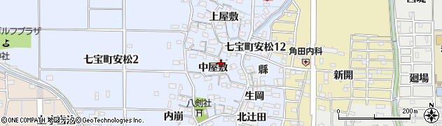 愛知県あま市七宝町安松（中屋敷）周辺の地図