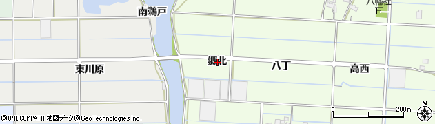 愛知県愛西市四会町郷北周辺の地図