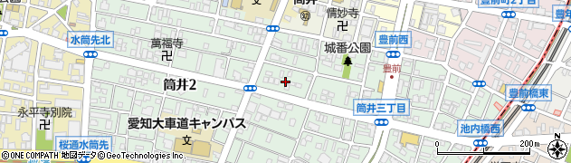 愛知県名古屋市東区筒井3丁目2周辺の地図