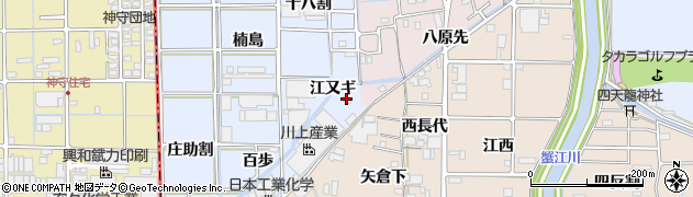 愛知県あま市乙之子（江又ギ）周辺の地図