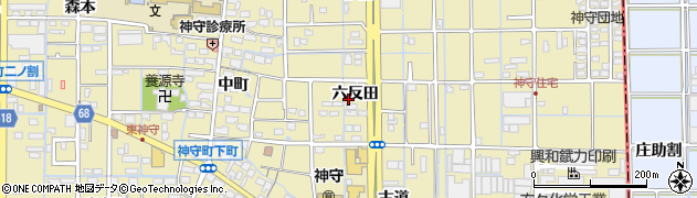 愛知県津島市神守町（六反田）周辺の地図