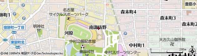 愛知県名古屋市中村区日比津町南諏訪野周辺の地図