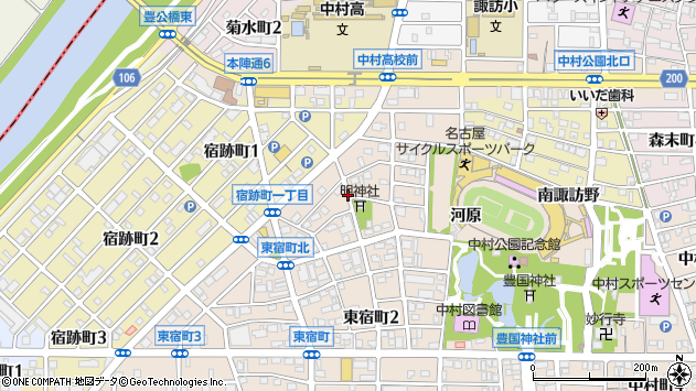〒453-0063 愛知県名古屋市中村区東宿町の地図