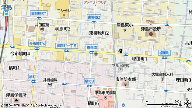 〒496-0045 愛知県津島市東柳原町の地図