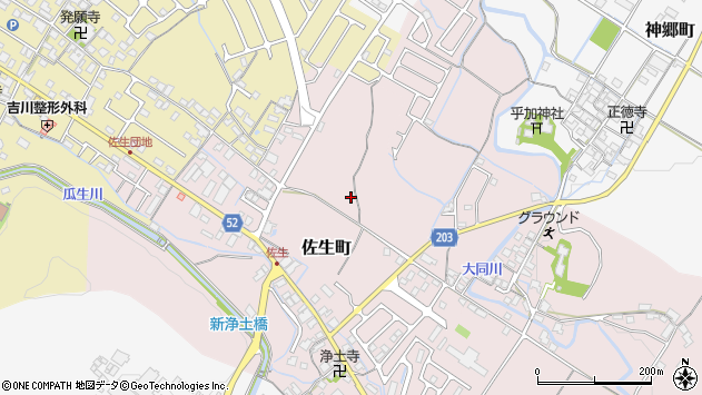 〒521-1215 滋賀県東近江市佐生町の地図