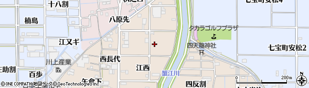 愛知県あま市七宝町下田江西周辺の地図