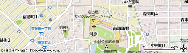 愛知県名古屋市中村区中村町（河原）周辺の地図