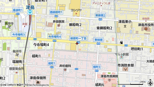 〒496-0046 愛知県津島市柳原町の地図