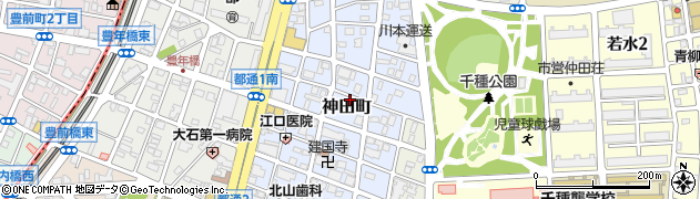 愛知県名古屋市千種区神田町周辺の地図