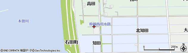 愛知県愛西市葛木町（高田）周辺の地図