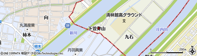 愛知県あま市下萱津（山）周辺の地図