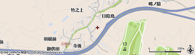 愛知県豊田市広幡町日陰島周辺の地図