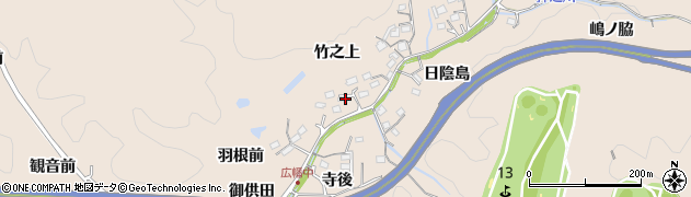 愛知県豊田市広幡町竹之上周辺の地図