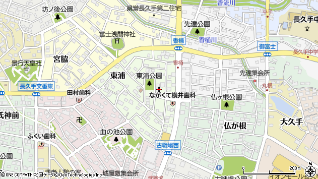 〒480-1174 愛知県長久手市東浦の地図