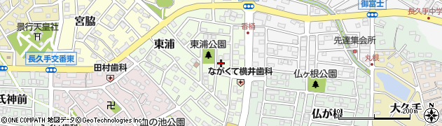 愛知県長久手市東浦周辺の地図