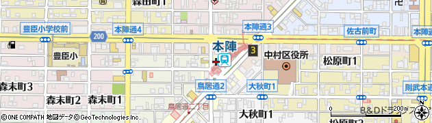 ドミノ・ピザ　本陣店周辺の地図