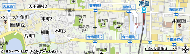 愛知県津島市弥生町周辺の地図