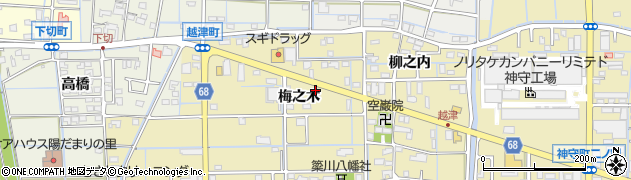 愛知県津島市越津町梅之木89周辺の地図