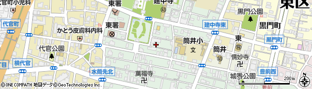 愛知県名古屋市東区筒井周辺の地図
