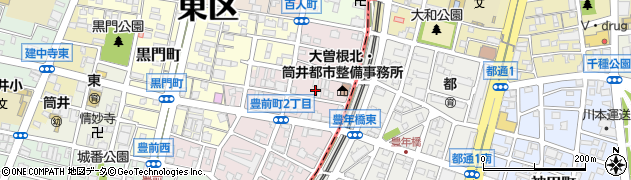 愛知県名古屋市東区豊前町2丁目周辺の地図