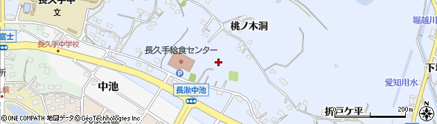 愛知県長久手市岩作（中権代）周辺の地図