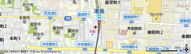 ファミリーマート津島駅店周辺の地図