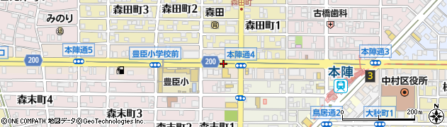 愛知県名古屋市中村区本陣通4丁目周辺の地図