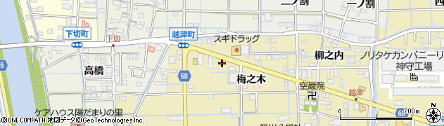 愛知県津島市越津町梅之木30周辺の地図
