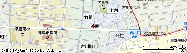愛知県津島市古川（金前）周辺の地図