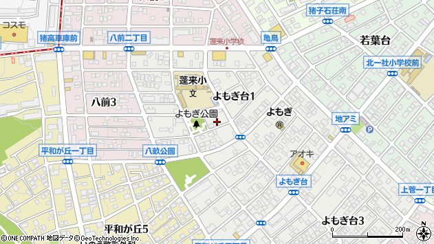 〒465-0091 愛知県名古屋市名東区よもぎ台の地図