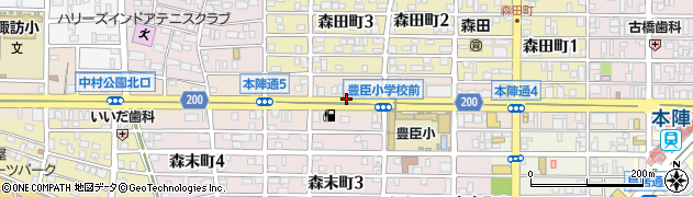 愛知県名古屋市中村区本陣通周辺の地図