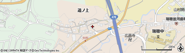 京都府京丹波町（船井郡）大朴（東道ノ下）周辺の地図