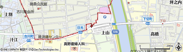 愛知県津島市日光（東浦）周辺の地図