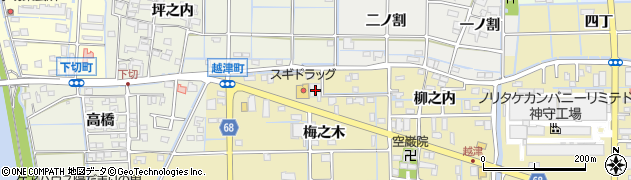 愛知県津島市越津町梅之木22周辺の地図